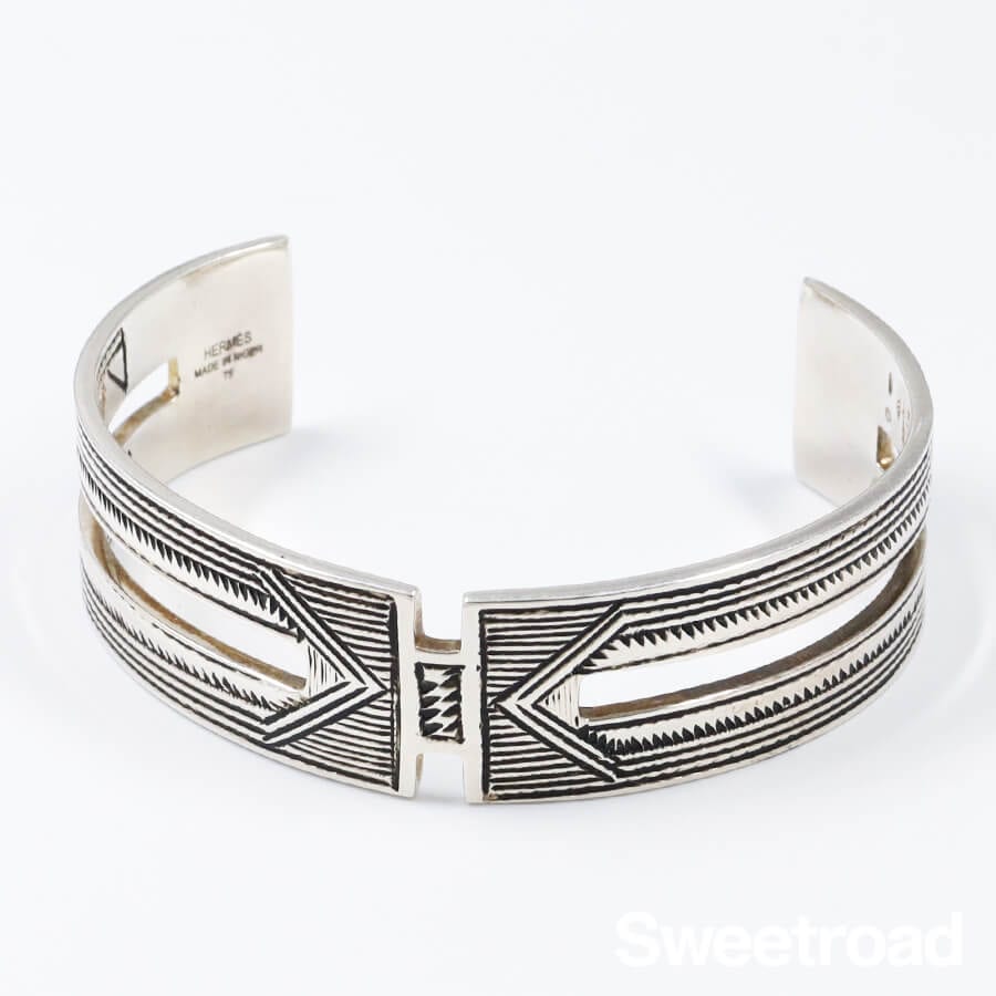 エルメス Touareg トゥアレグ バングル T5 925シルバー w-28659