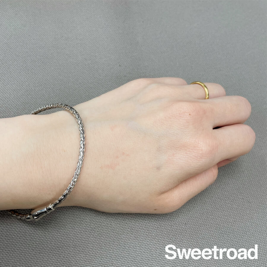 ボッテガ・ヴェネタ イントレチャート ブレスレット 925シルバー w