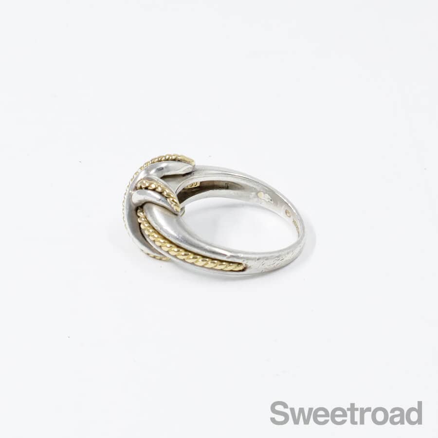 ティファニー シグネチャーリング 12号 18KYG・925シルバー w-31299gnz