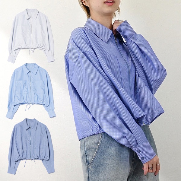 先染めストライプシャツジャケット | レディース,アウター,ジャケット