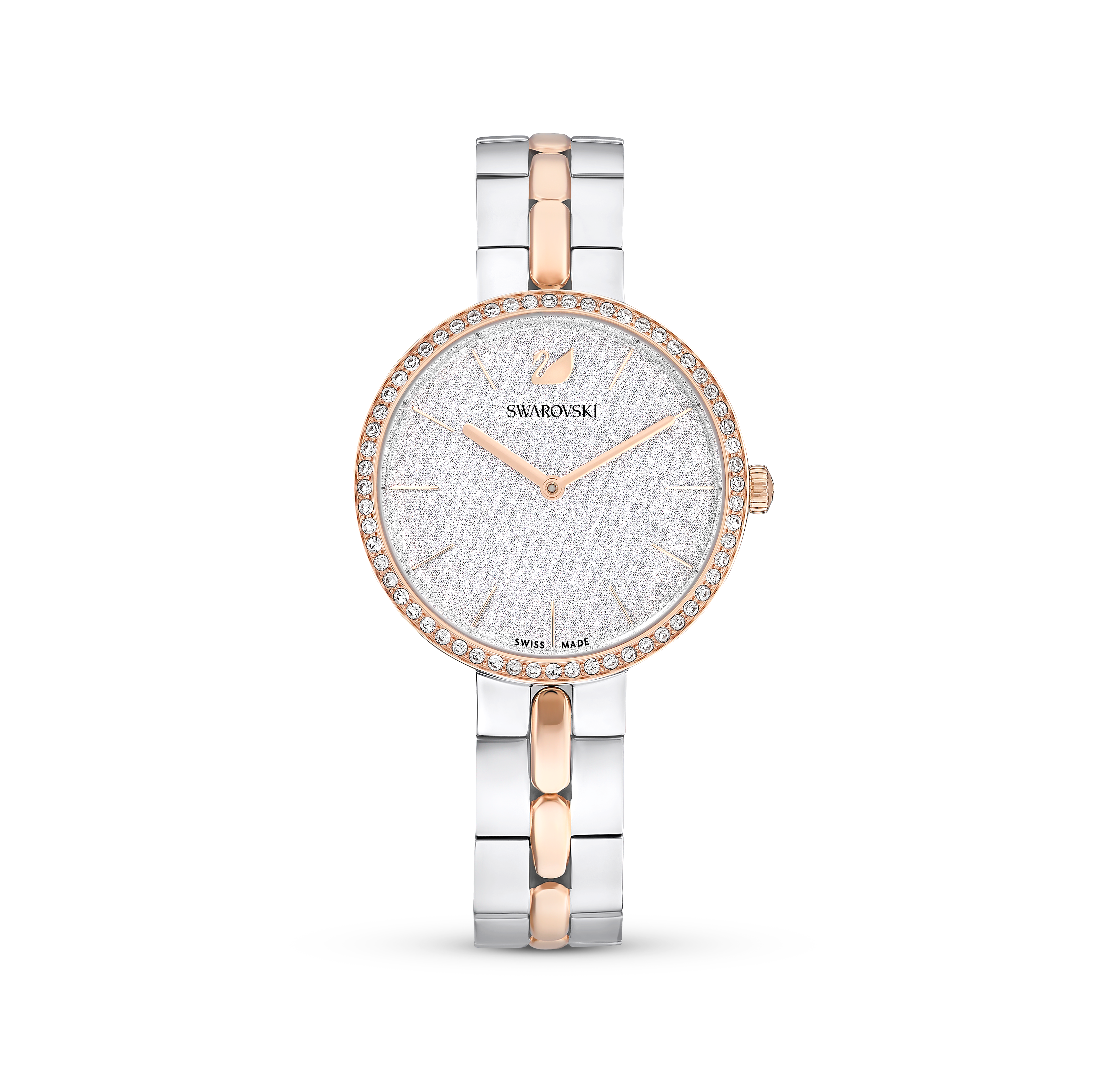 Swarovski Cosmopolitan watch, Swiss Made, Metal bracelet, White