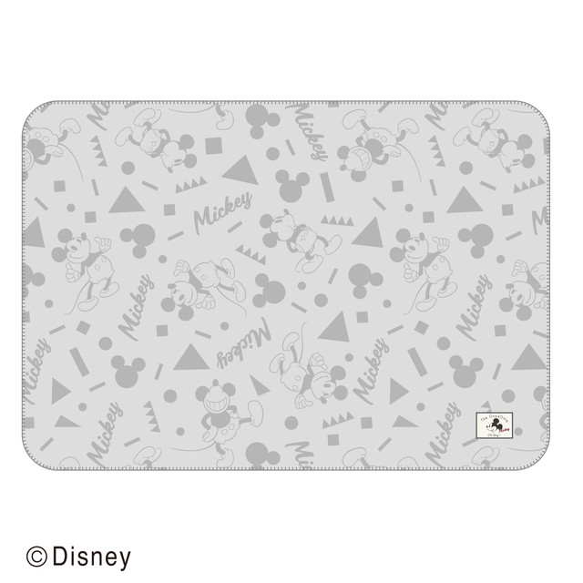 ディズニー ミッキー グレーパターン オパール加工ブランケット