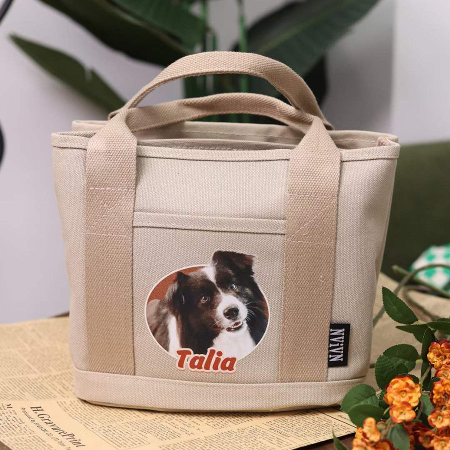 うちの子】オリジナルMyキャンバスハンドバッグ - 愛犬へのプレゼント