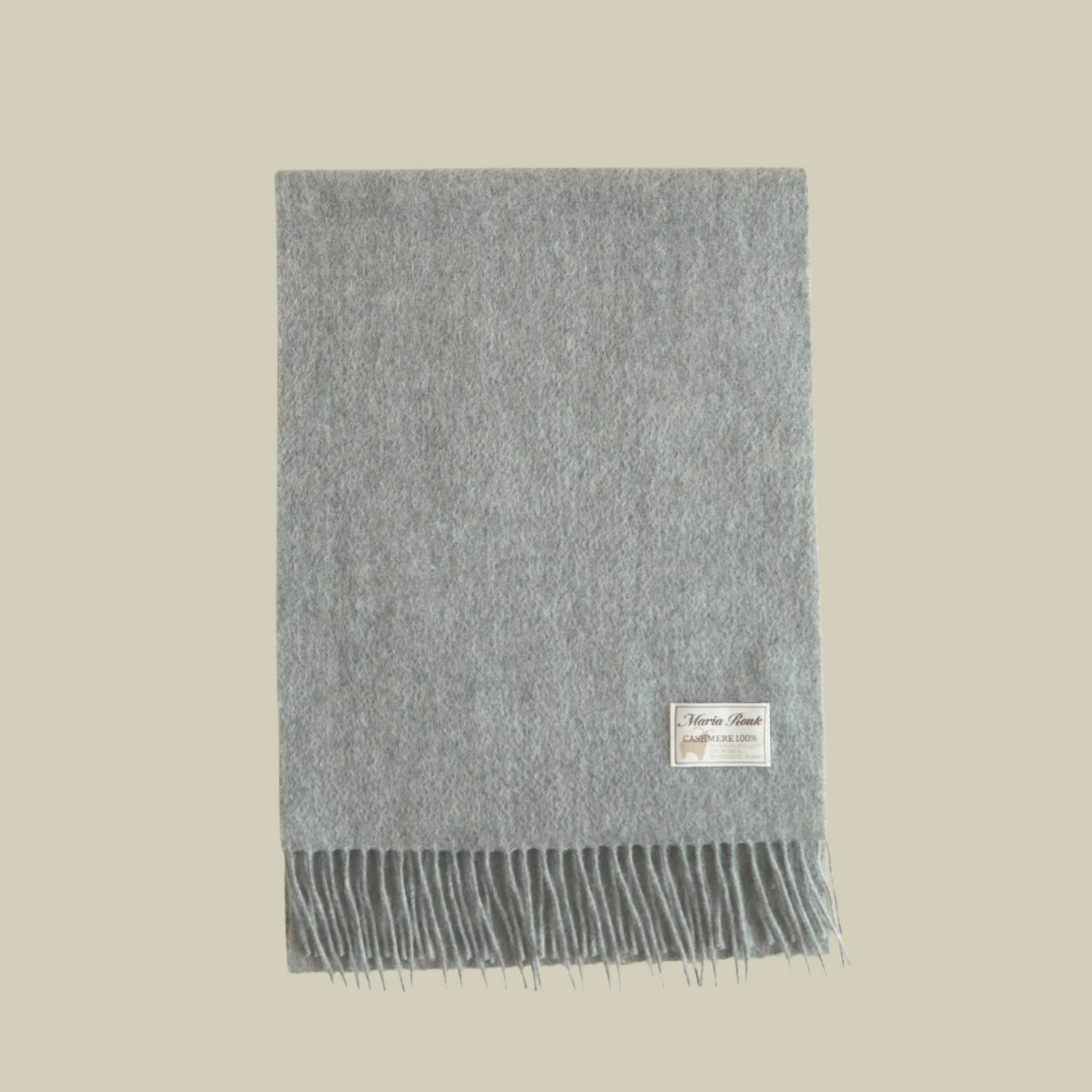 カシミヤ100%無地マフラー＜ライトグレー＞ | Maria Rouk（マリアルーク）
