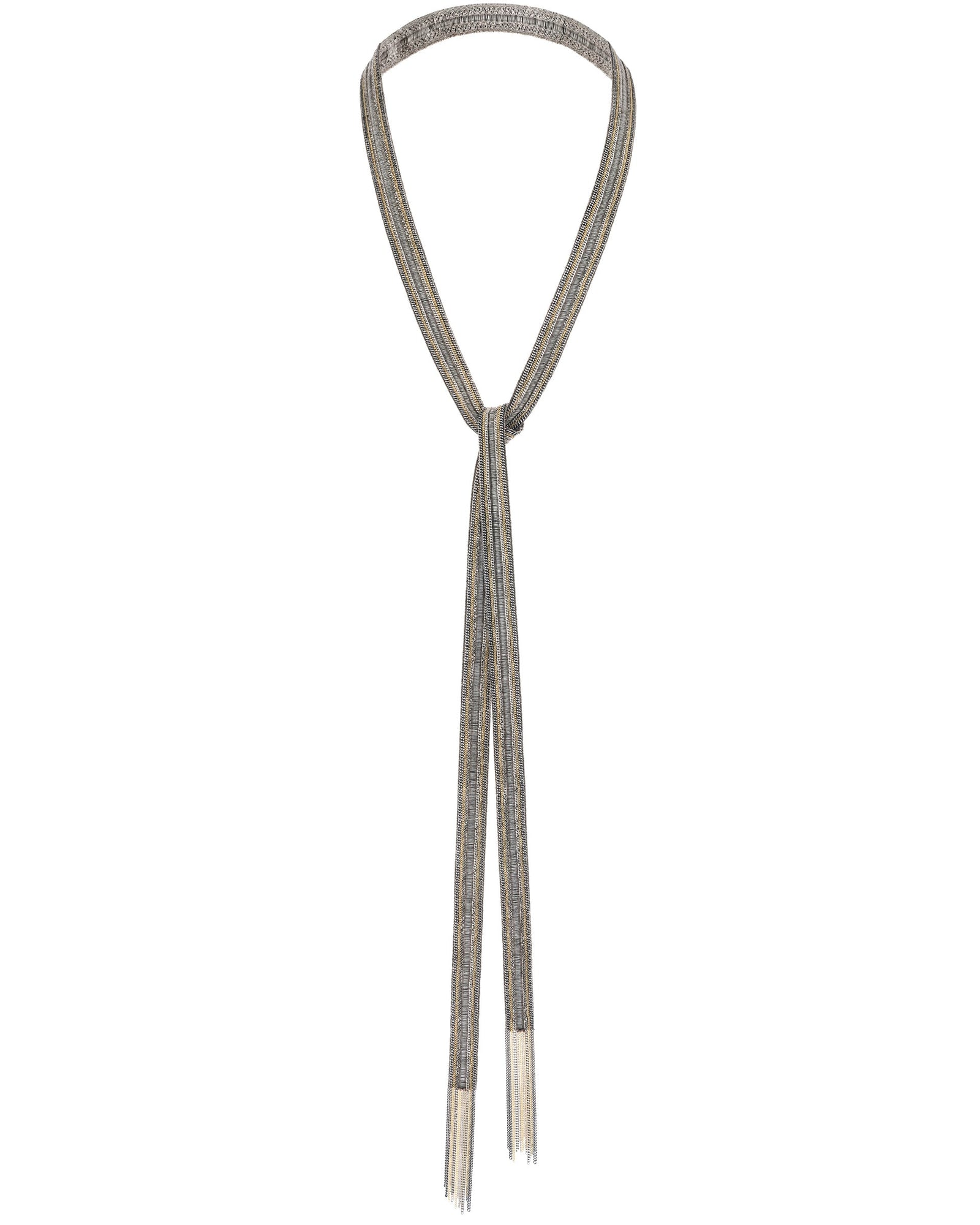 1L006 MULTI TWIST LARIAT NECKLACE | ANTIQUE SILVER – Marie Laure