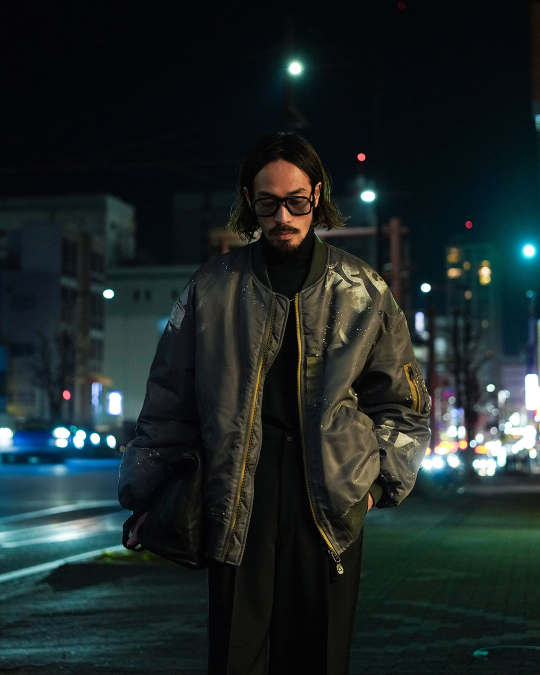 66NYLON TWILL ABSTRACT MOD. MA-1, Sage Green – MARKAWARE