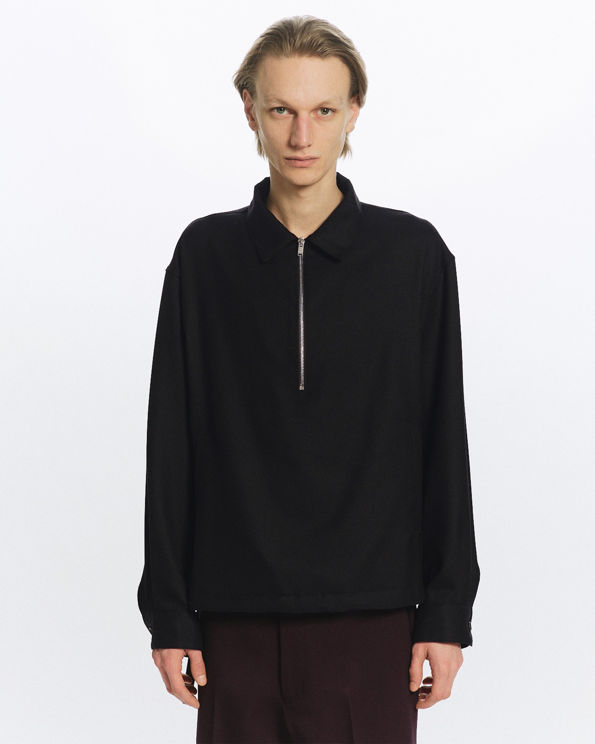 2/80 オーガニックウールヴィエラ / ハーフジップサービスジャケット