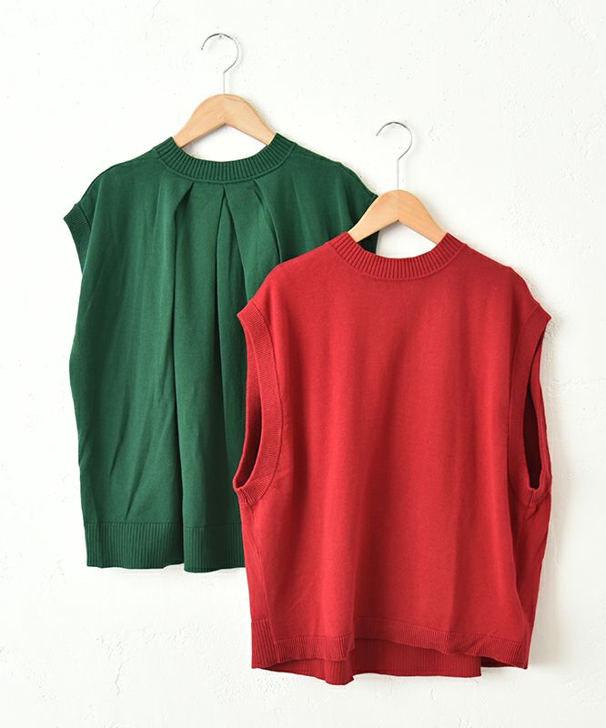 hagumu｜バックタックコットンニットベスト [[ha-BE-31]][C] | ma28