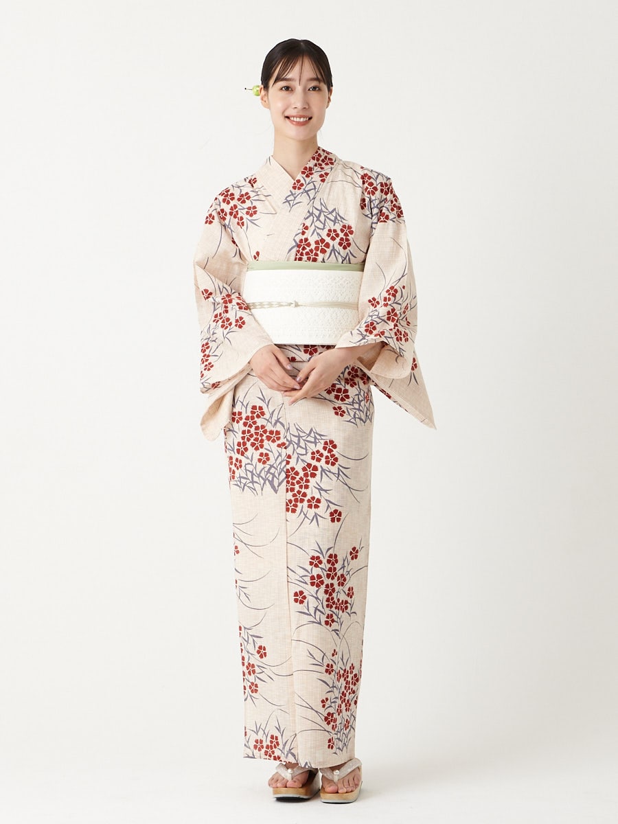 浴衣単品「 撫子 」(FREE オフホワイト): ふりふ ｜ミマツグループ