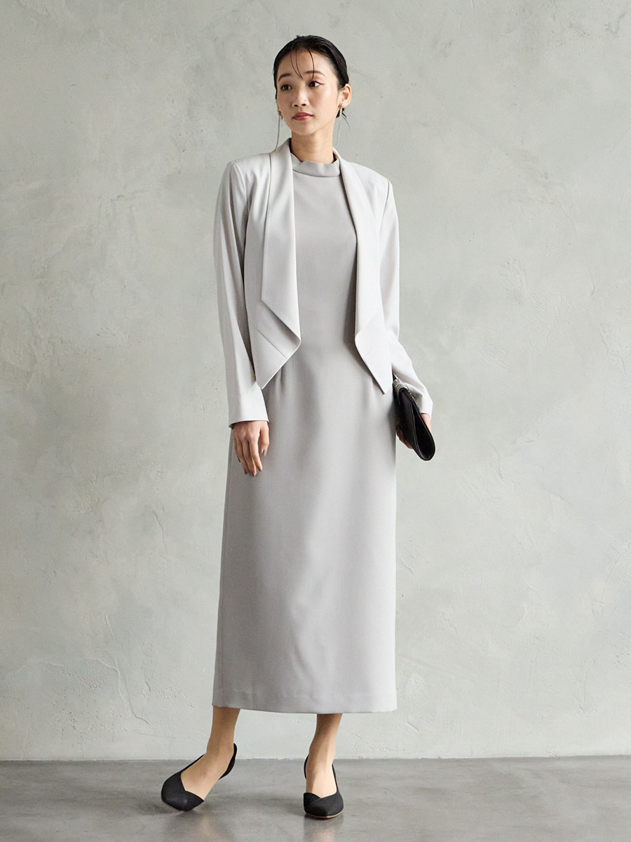 ラッフルスリーブタイトラインドレス(M ライトグレー): AIMER | エメ