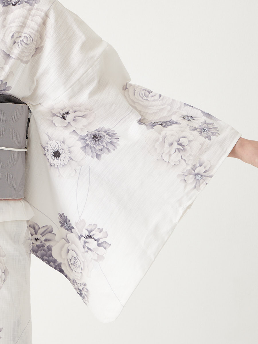 浴衣単品「 フラワーブーケ 」(FREE ホワイト): ふりふ ｜ミマツ