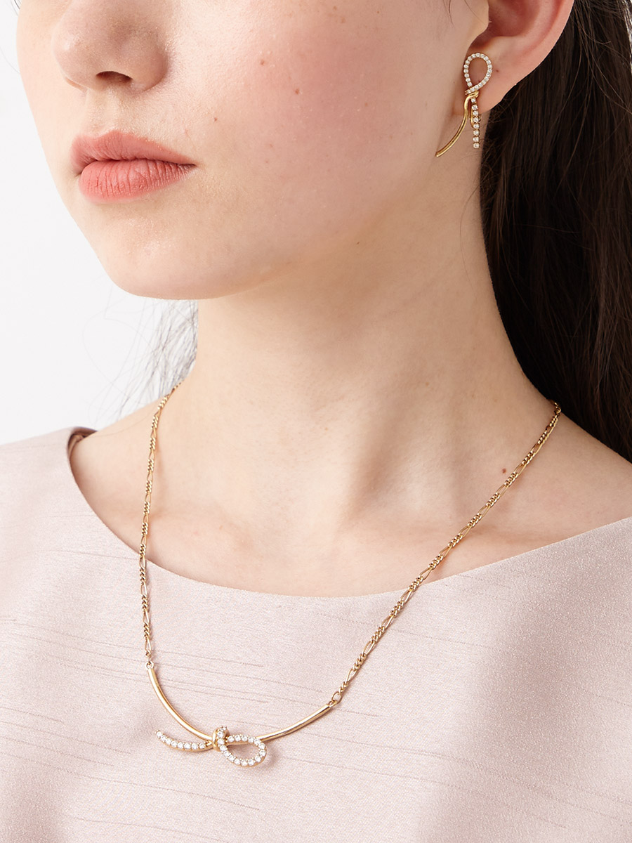 リボンモチーフネックレス(FREE ゴールド): AIMER | エメ ｜ミマツ