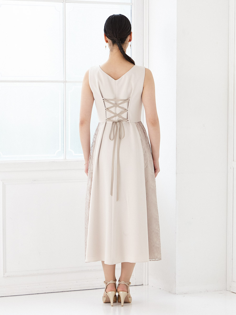 試着キャンペーン対象】サイドレースフィット＆フレアドレス(M