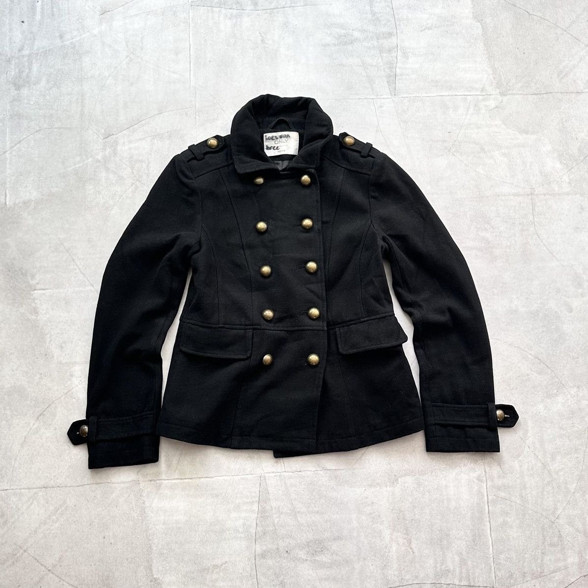 2000s Military Napoleon Jacket‪† Men Handmade Black Embroidery‬