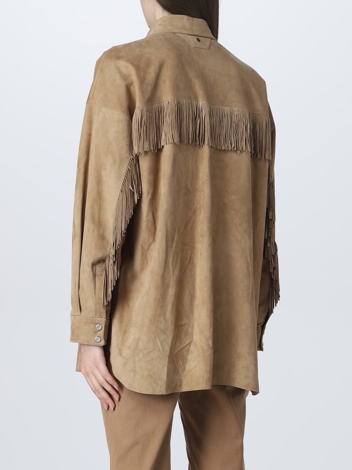 Salvatore Santoro shirt in suede - Beige | 44089D | GIGLIO.COM