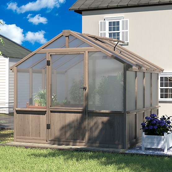 Veikous 8 x 8 ft. Wooden Garden Plant Greenhouse for Outdoors with