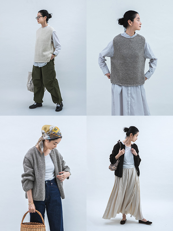 大人の秋スタイルの基本。かぐれが提案する、ペルーニットおすすめ