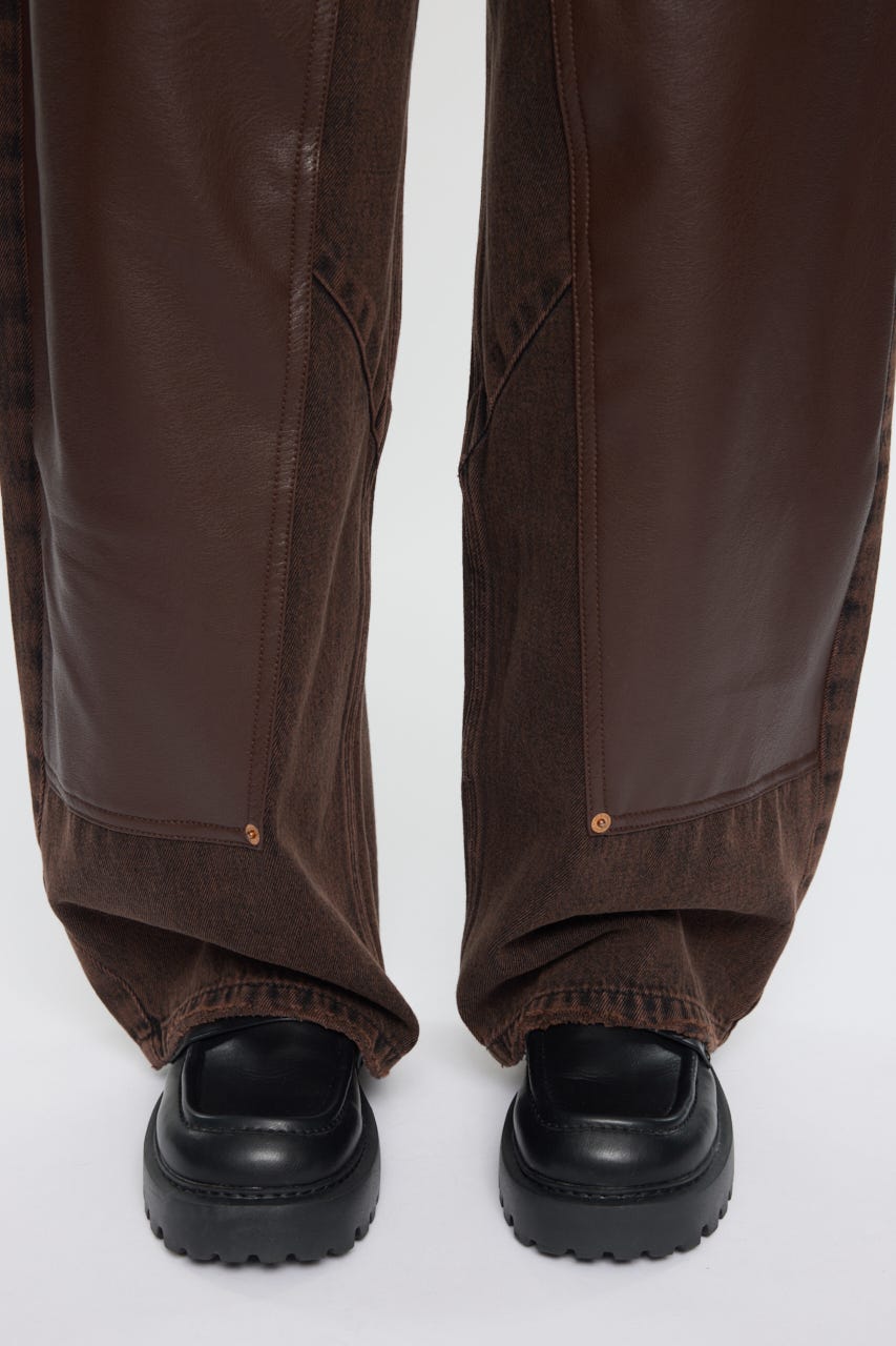 MOUSSY | F/LEATHER DOUBLE KNEE パンツ (ワイド ) |SHEL'TTER WEBSTORE