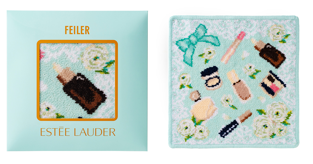 エスティ ローダー」と「フェイラー」がコラボ 限定ハンカチ付き特別