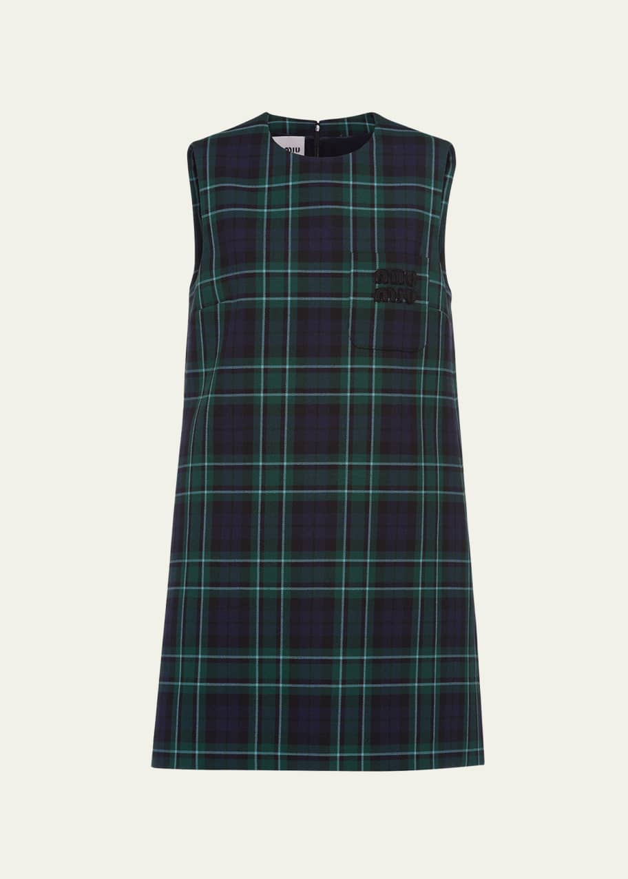 Miu Miu Tartan Check Short Dress - Bergdorf Goodman