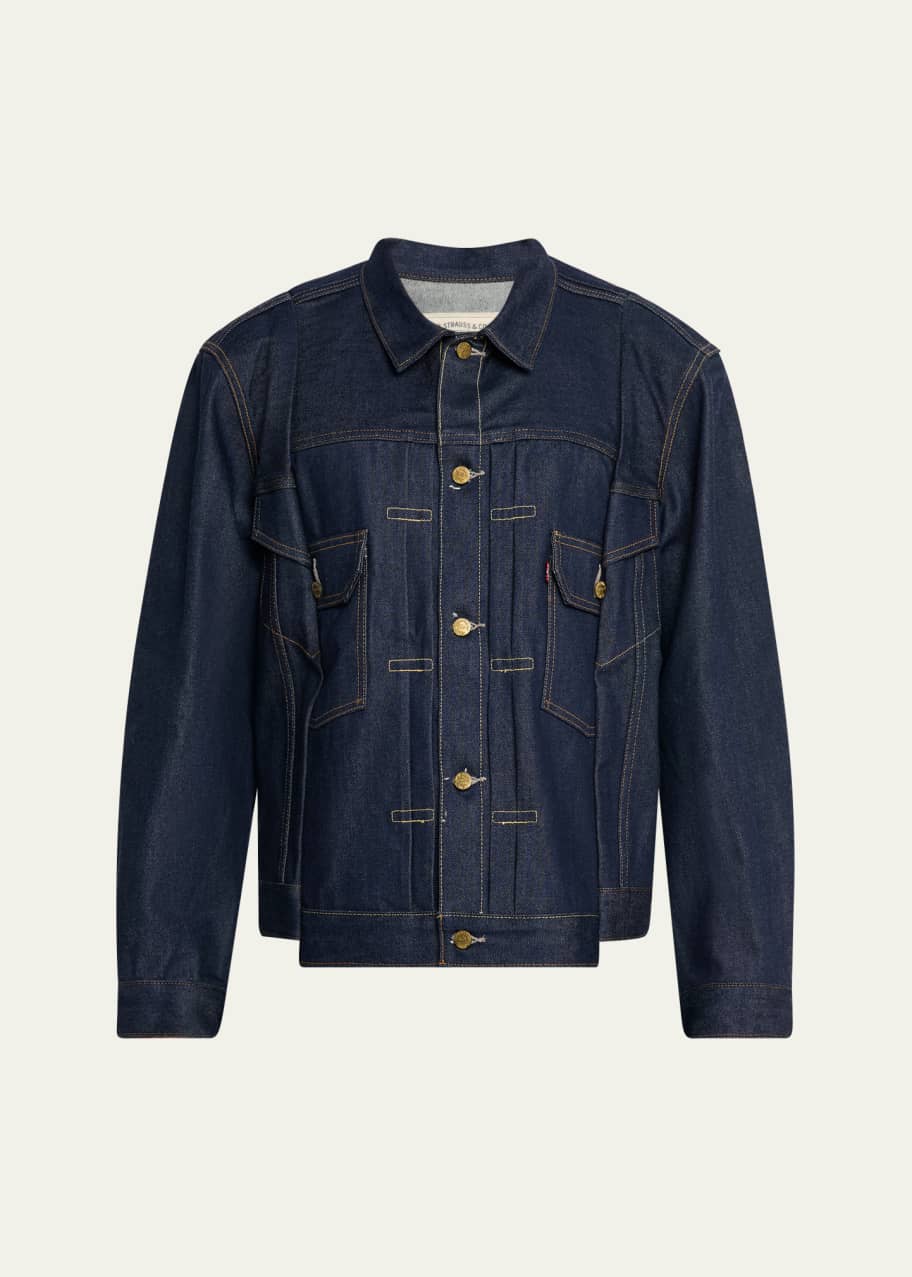 SACAI x Levi's® Men's Dark Wash Denim Trucker Jacket - Bergdorf