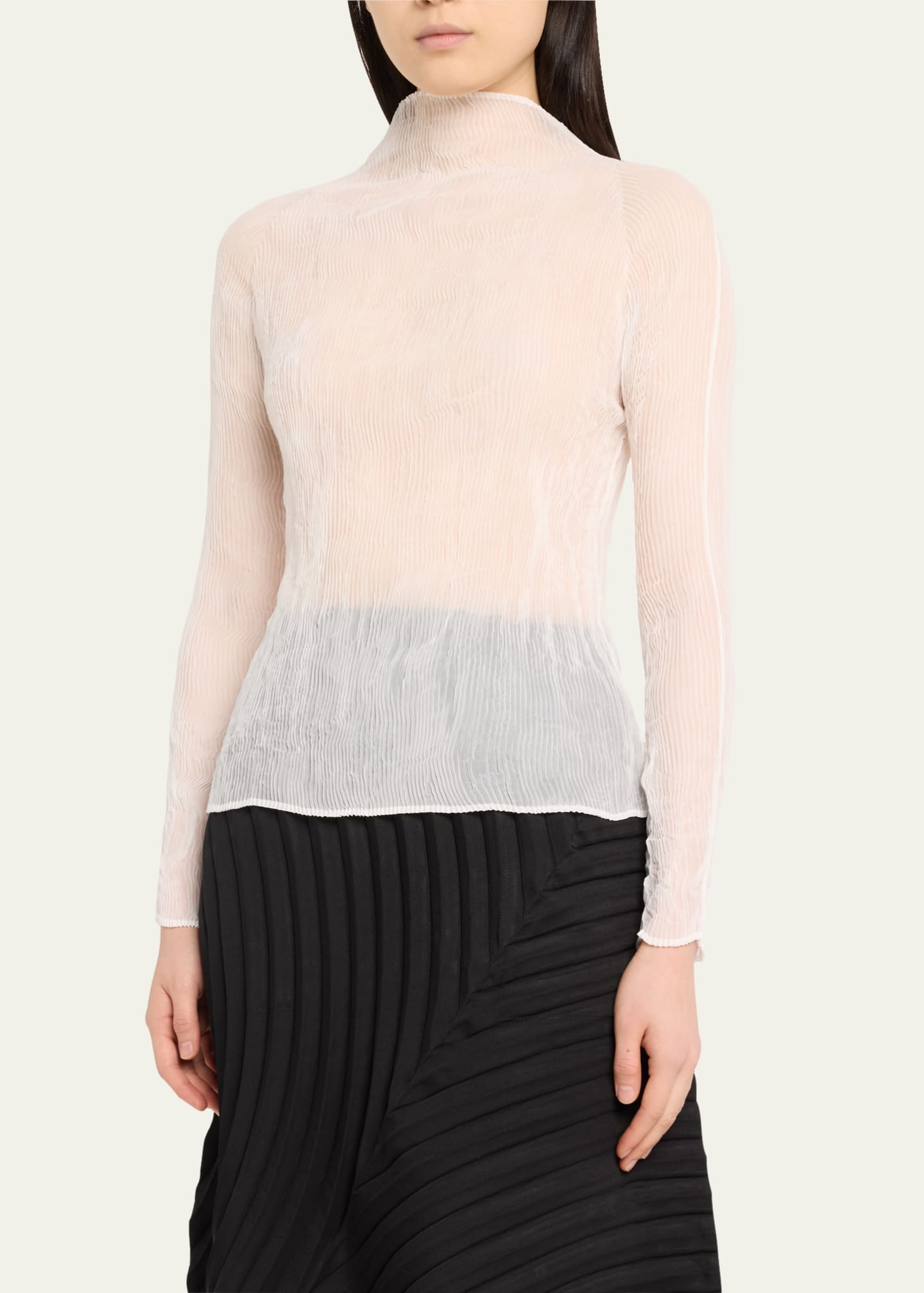 Issey Miyake Chiffon Twist-38 Sheer Top - Bergdorf Goodman