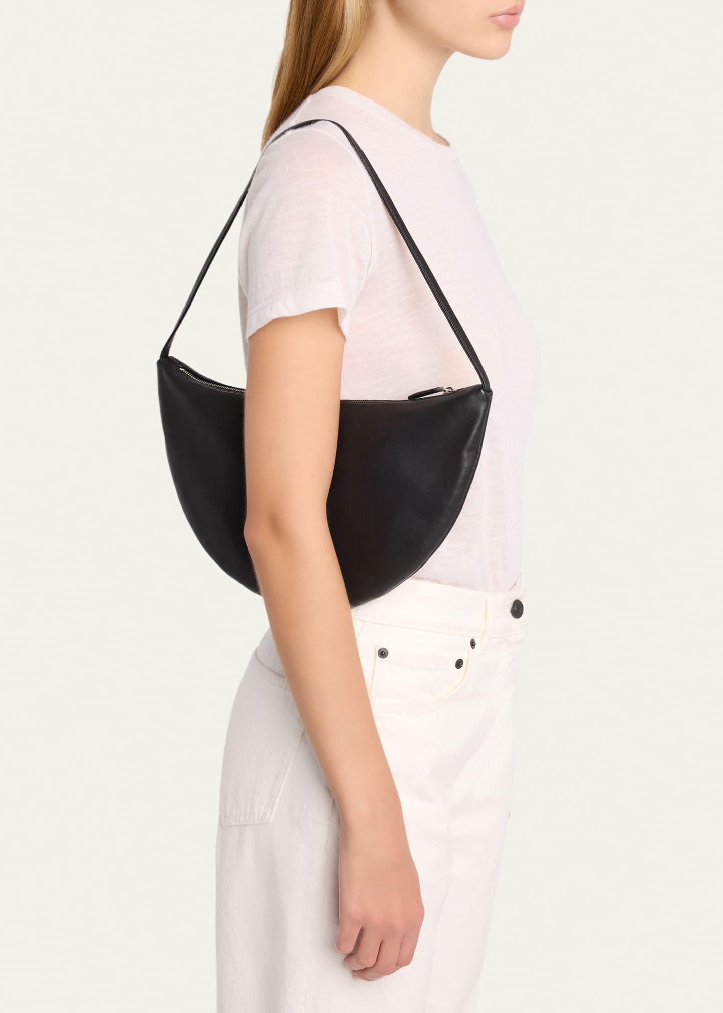 THE ROW Izzy Small Crescent Shoulder Bag in Leather - Bergdorf Goodman