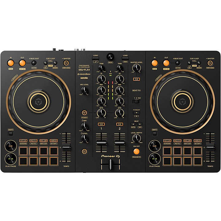 Open Box Pioneer DJ DDJ-FLX4-N 2-Channel DJ Controller - Gold