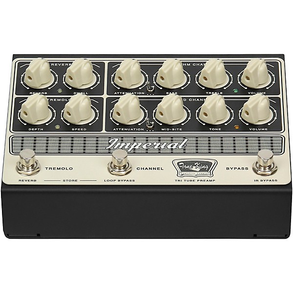 Open Box Tone King Imperial Preamp Effects Pedal Cream and Black