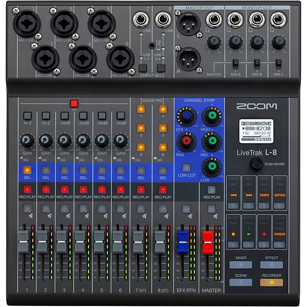 Zoom LiveTrak L-8 8-Channel Mixer | Guitar Center