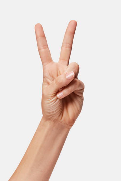 490+ Symbols Of Peace V Shape Human Hand Peace Sign Stock Photos