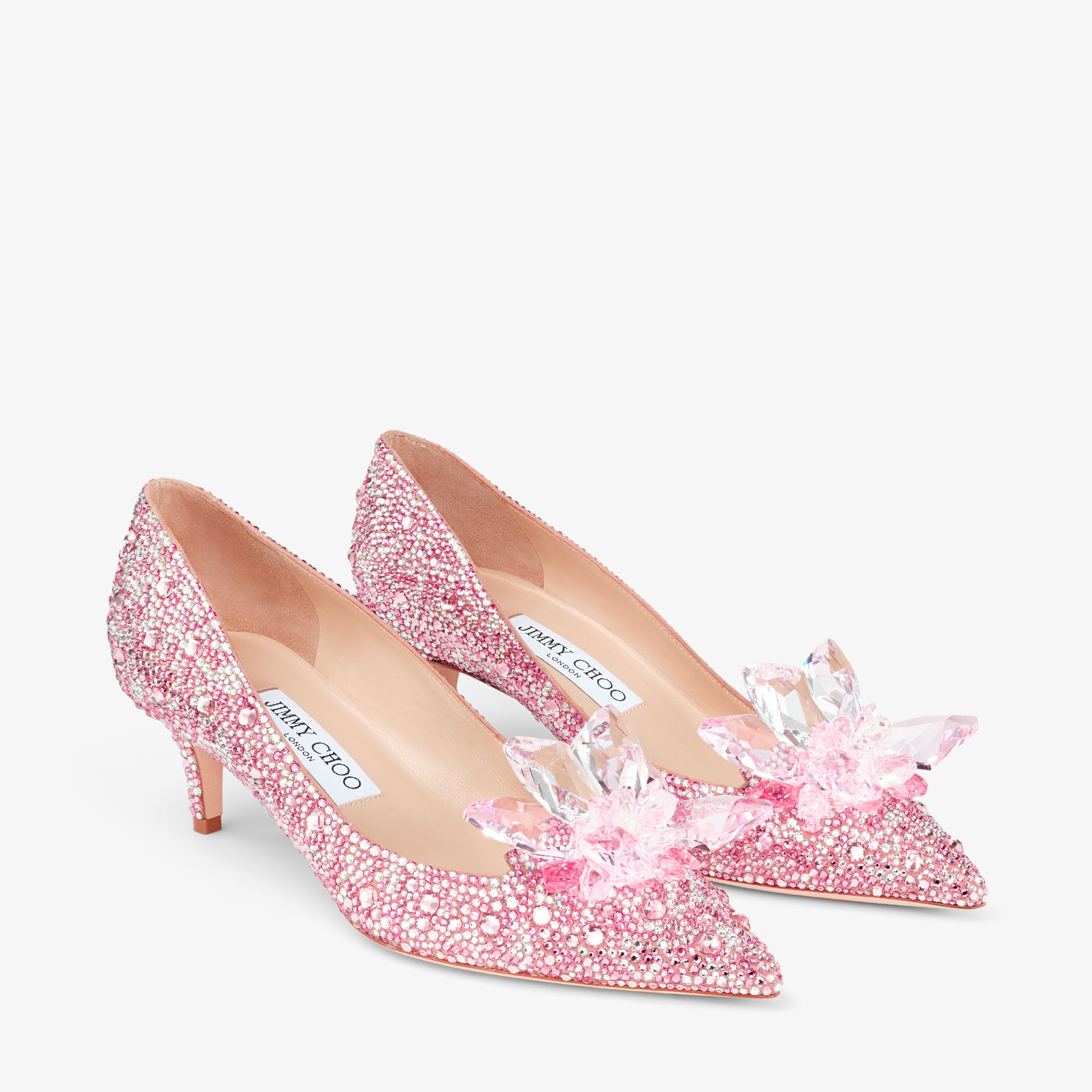 Rose Mix Crystal Covered Pointy Toe Pumps | ALLURE | Pre Fall 19
