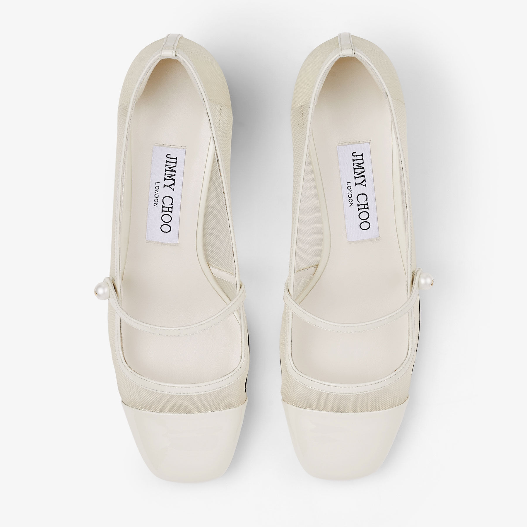 Elisa 45 | Latte Patent and Mesh Pumps | JIMMY CHOO