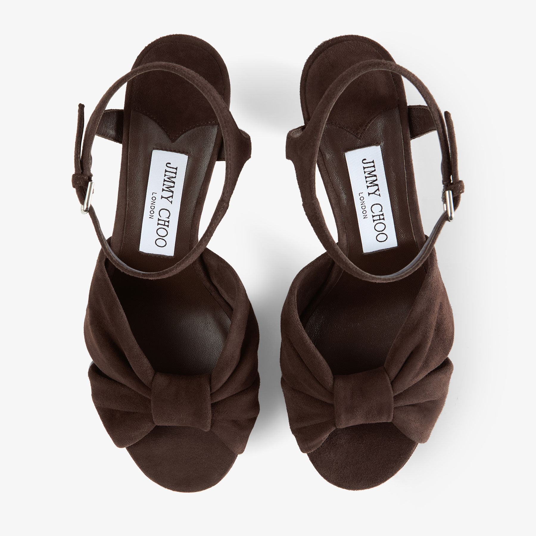 Heloise 80 | Chocolate Suede Platform Sandals | JIMMY CHOO