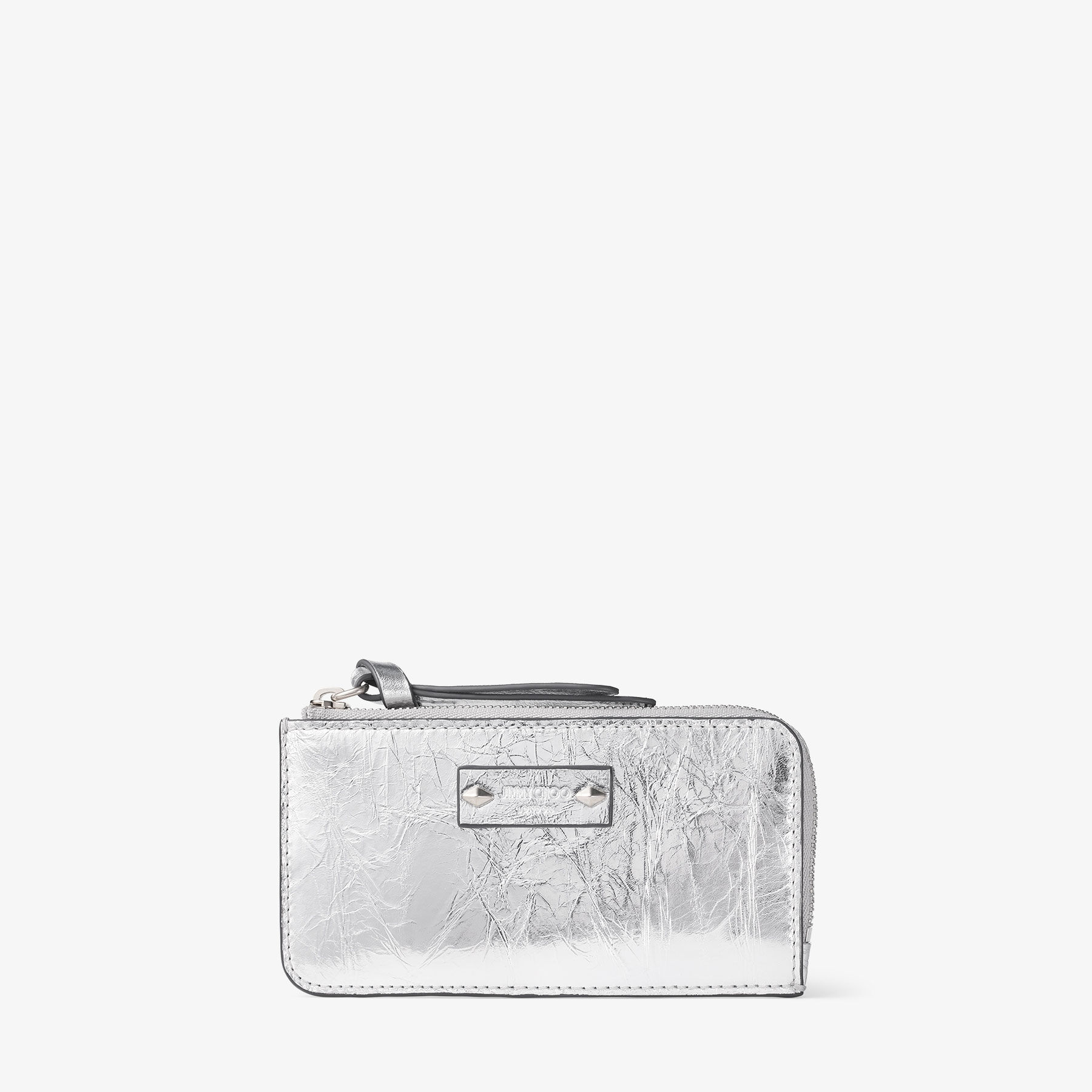 Lise-Z | Silver Vinatge Metallic Leather Wallet | JIMMY CHOO