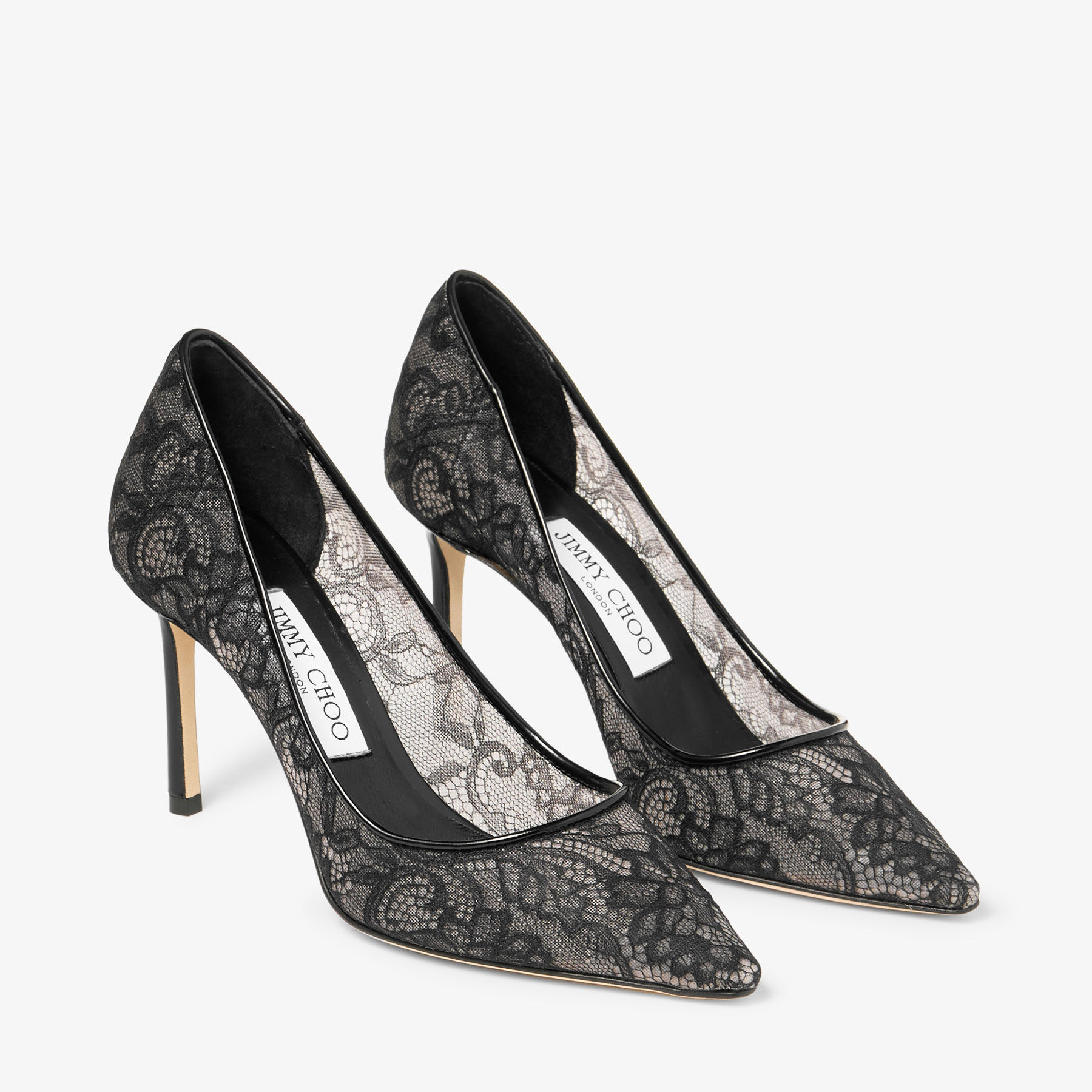 Romy 85 | Black Jimmy Choo Lace Pumps | JIMMY CHOO