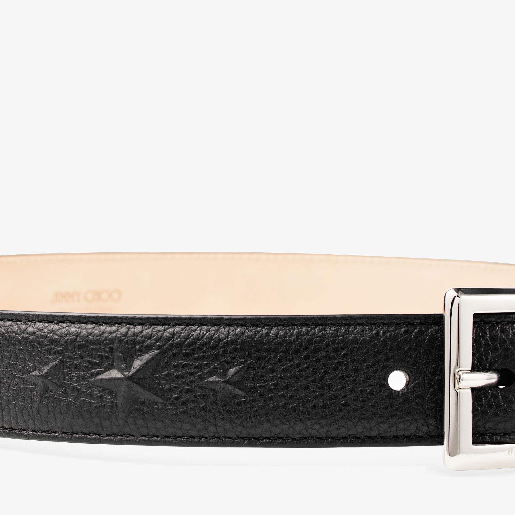 Sean｜スターエンボス付き ブラックレザー・ベルト｜新作コレクション