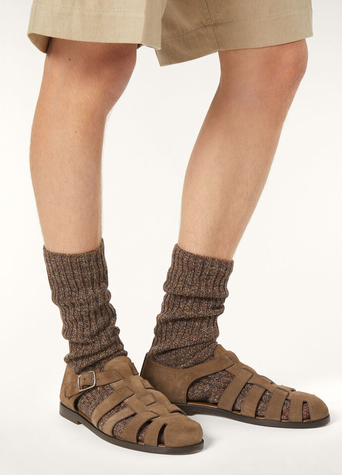 Maxime Walk Sandal Ox Leather Dusk | Flat Sandals Loro Piana