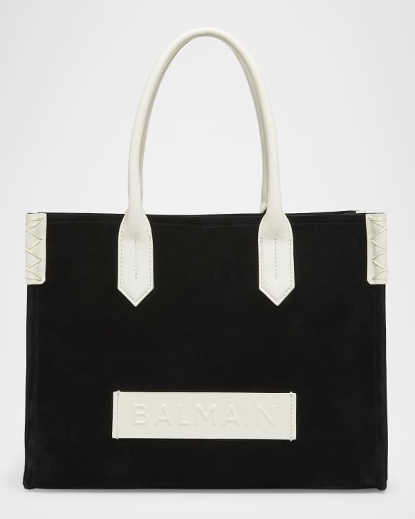 Balmain 1945 Soft Tote Bag in Croc-Embossed Leather | Neiman Marcus