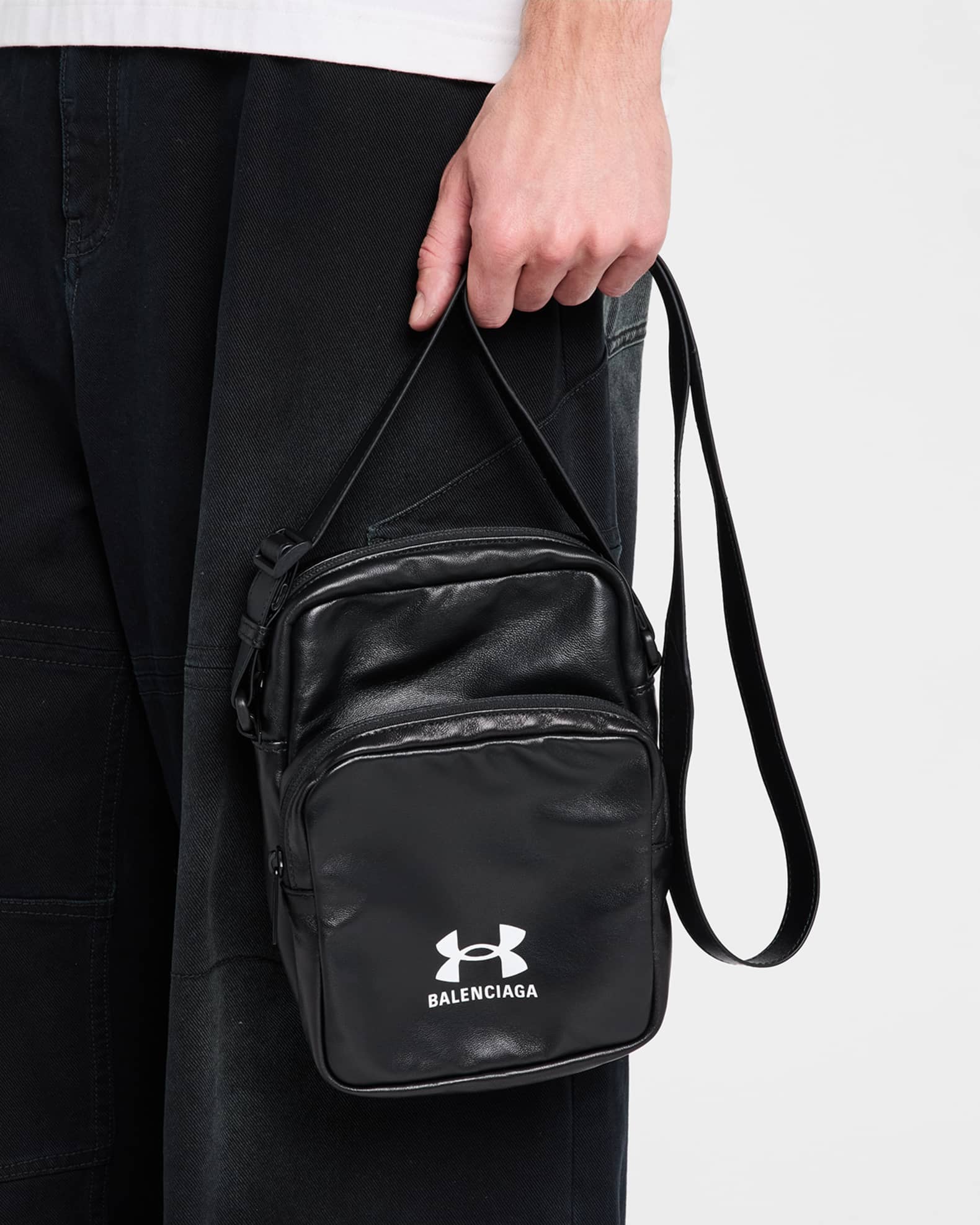 Balenciaga x Under Armour Men's Lambskin Crossbody Bag | Neiman Marcus