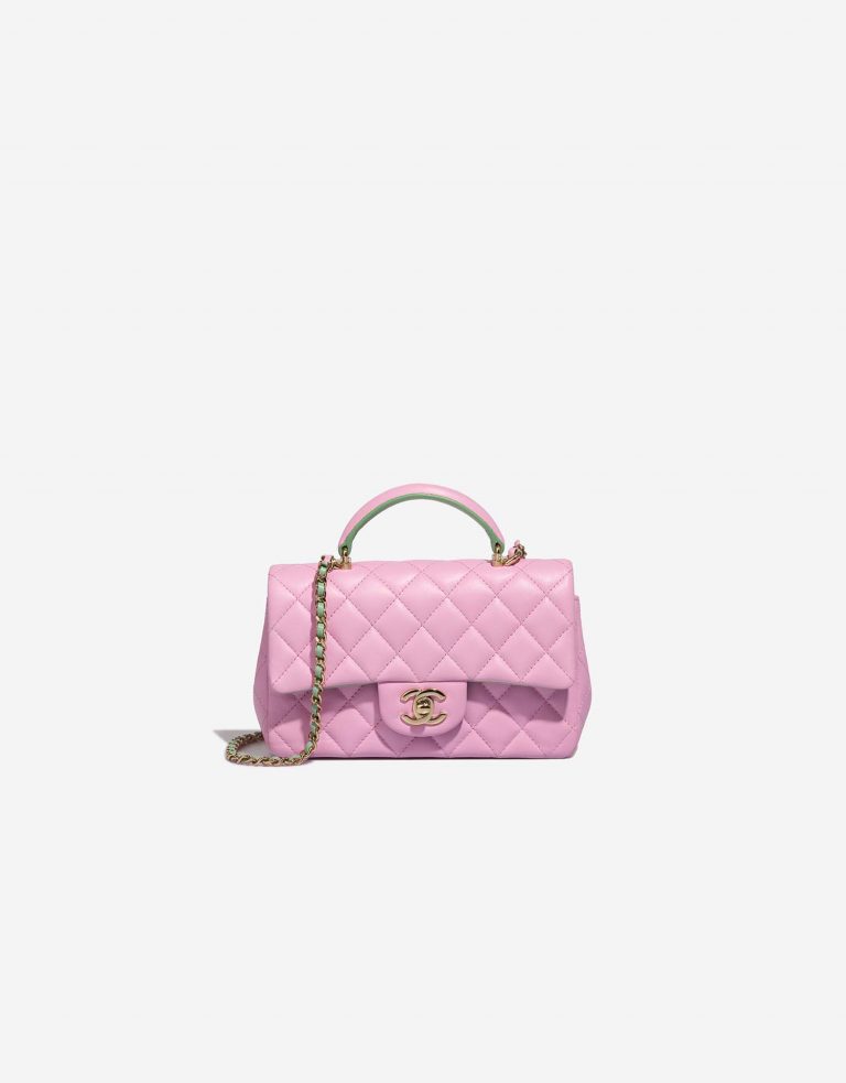 Chanel Timeless Mini Rectangular Lamb Pink / Green | SACLÀB