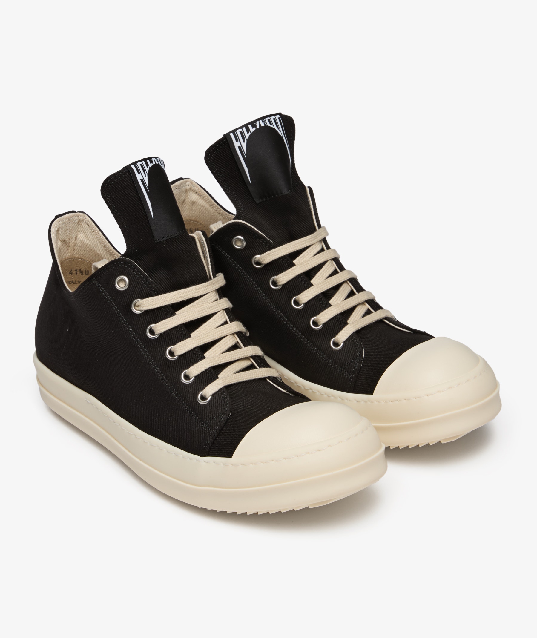 Rick Owens DRKSHDW Denim Low Sneakers | Black/Milk | SVD USA