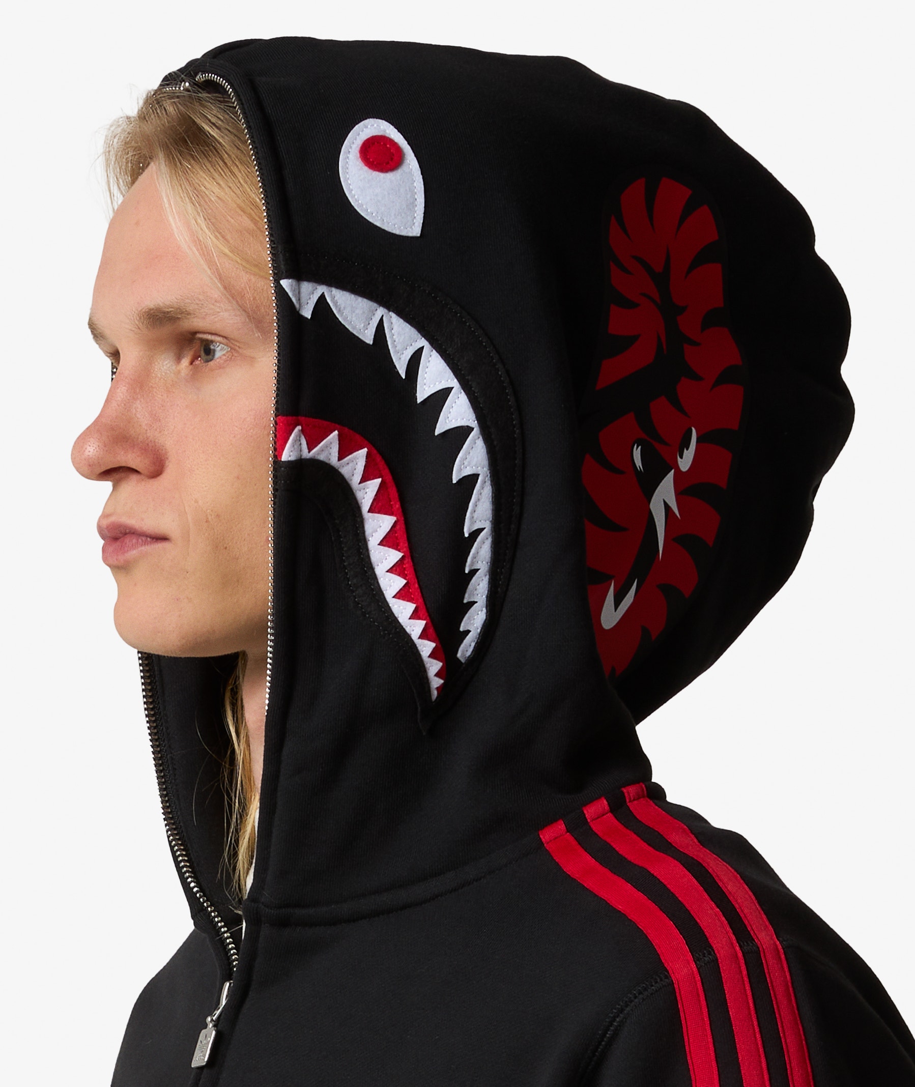 adidas Shark Full Zip Hoodie x BAPE in Black | SVD USA