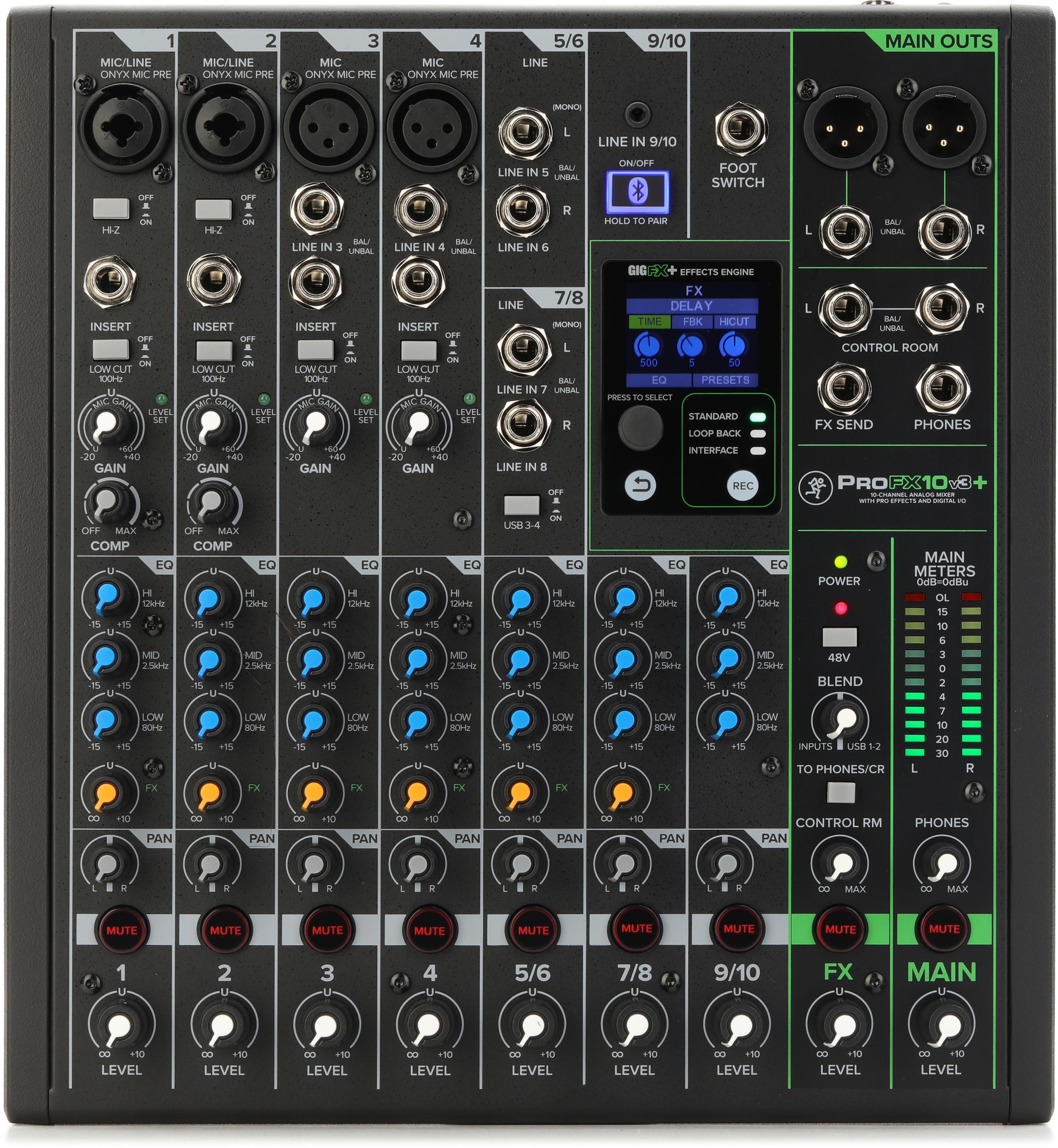 Mackie ProFX10v3+ 10-channel Mixer with USB and Enhanced Effects