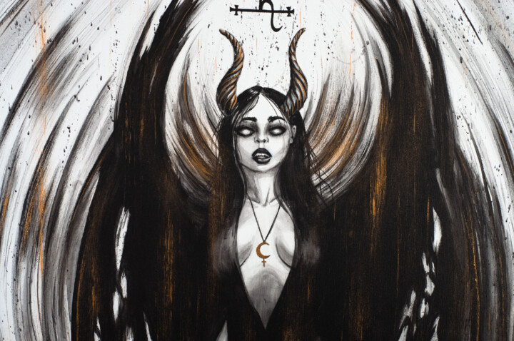 Lilith. Goddess In Black., 絵画 Alexandr Karpovによって | ArtMajeur