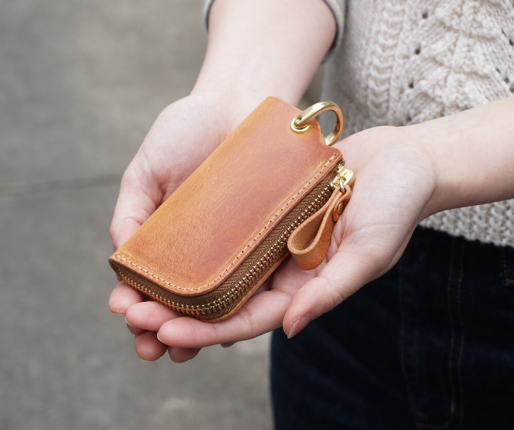 イタリアン・オイルレザー『L-zipキーケース』 | イボーナ公式