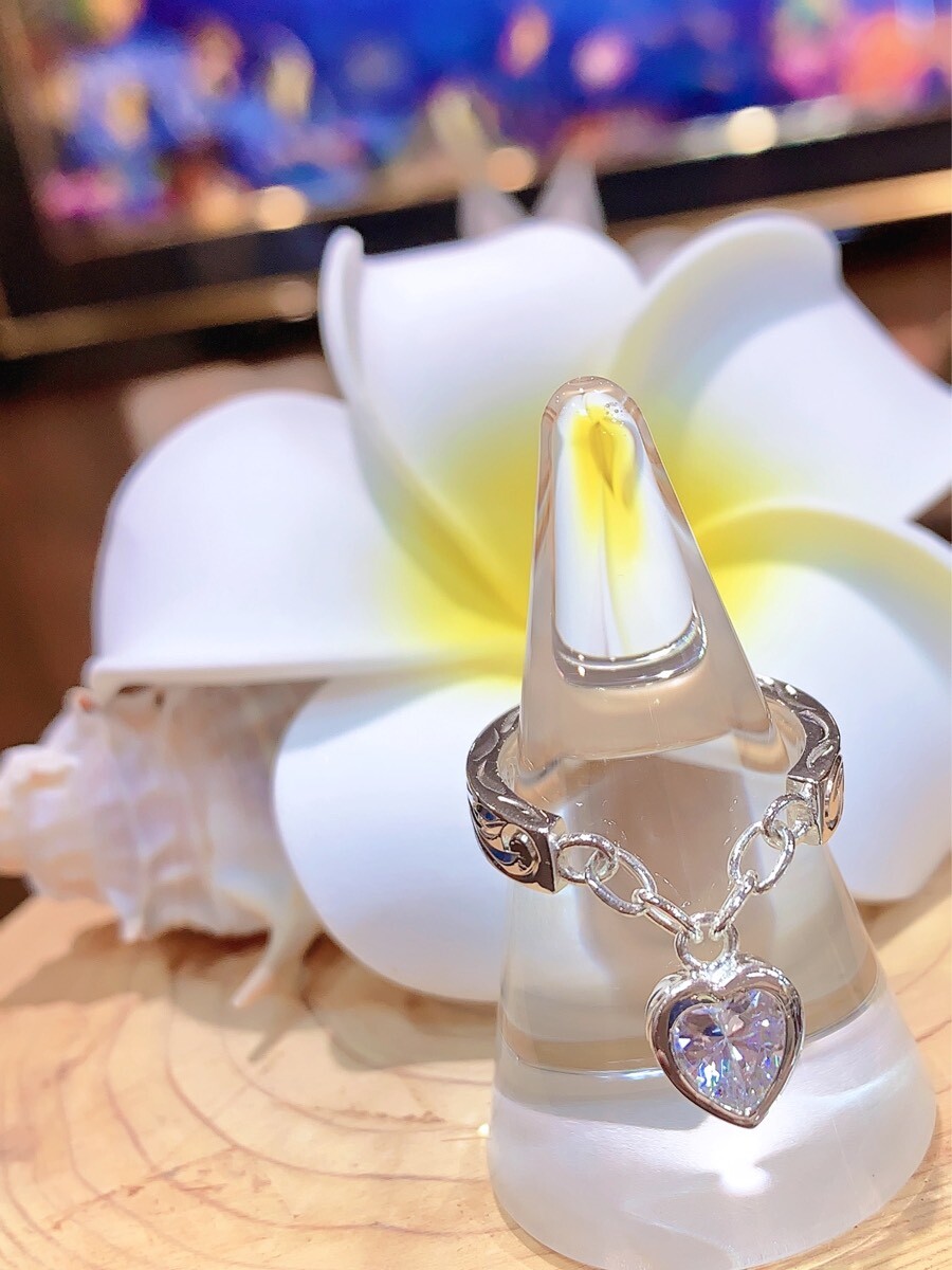 ハートチャーム❤︎ハワイアンリング