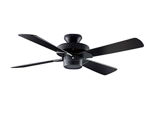 Amazon | コイズミ シーリングファン ブラック 薄型 軽量 リモコン