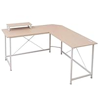 Amazon.co.jp: 山善 デスク 幅160×奥行160×高さ76cm L字 モニター台