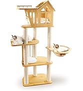 Amazon | 猫家族 キャットタワー 木製 滑り止めマット付 宇宙船